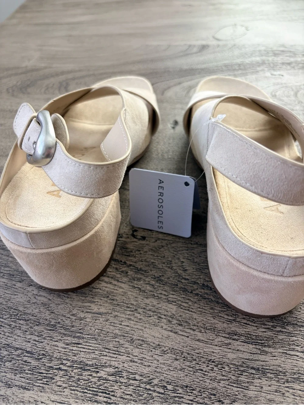 NWT Aerosoles Chrystie Suede Slingback Block Heel Sandals Size 8